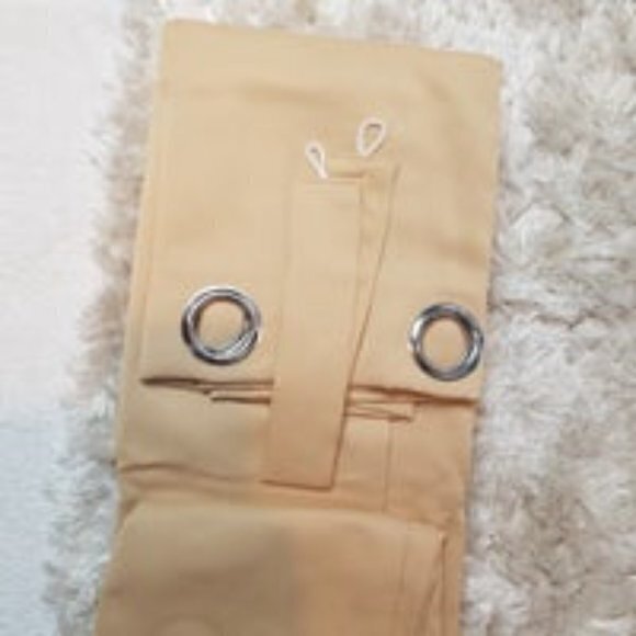 GOLD SOLID BLACKOUT CURTAIN FOR BEDROOM 2 PANELS 52"×63 COLOR GOLD - Picture 3 of 5